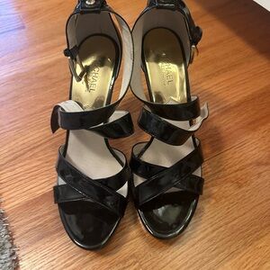 Michael Kors Glossy Black Strappy Heels